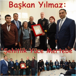 Toroslar’da Şehit Ailelerine Şehadet Belgesi