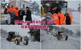 Büyükşehir Ekipleri, 4 Gün Karda Mahsur Kalan Aileyi Kurtardı