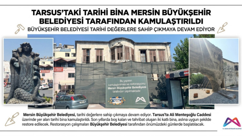 Büyükşehir Belediyesi'nden Tarsus'ta Tarihi Kültür Hamlesi.  