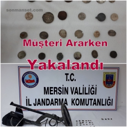 Tarsus'ta Tarihi eser kaçakçısı müşteri ararken yakalandı