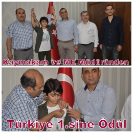 LGS Türkiye birincisine Kaymakam ve Milli Eğitim Müdüründen Altın ödülü