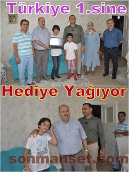 LGS Türkiye Birincisi Mehmet Doyduk'a Dizüstü Bilgisayar Armağan Edildi