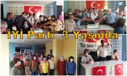 İYİ Parti Tarsus'ta 3. Yıl Pastasını Coşkuyla kesti