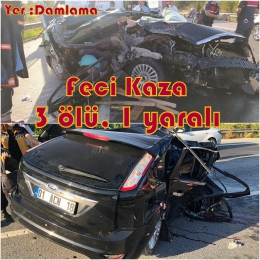 Tarsus-Ankara yolunda kaza 3 ölü 1 yaralı