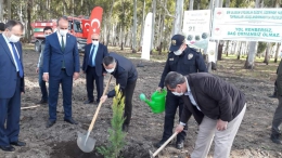 Tarsus’ta Orman ve Yaşlılar Haftası nedeniyle fidan dikildi