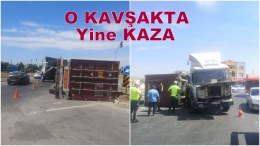 Tarsus Devlet Hastanesi kavşağında Tır devrildi