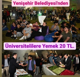 Yenişehir Belediyesi’nin Yurt ve Misafirhanesinde Yemek 20 TL.