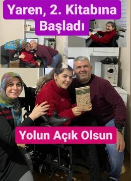 Tarsuslu Serebral Palsi hastası Yaren 2. Kitabına Başladı