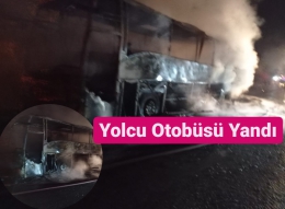 Tarsus'ta 18 Yolcusu Bulunan Seyir halindeki Yolcu Otobüsü Yandı
