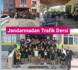 Tarsus'ta jandarma okul ve kahvehanelerde trafik eğitimi veriyor