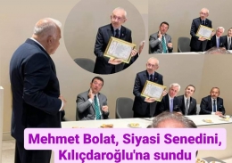 Mehmet Bolat, Siyasi Senedi Çerçeveletip Kemal Kılıçdaroğlu'na Verdi