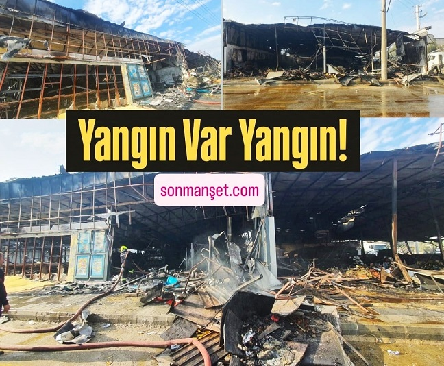 Tarsus'ta Çıkan Yangında 2 Zincir Market ve Bir İşyeri Yandı 