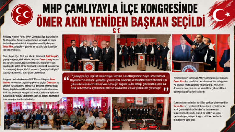 MHP Çamlıyayla Kongresinde Ömer Akın'a Tam Destek 